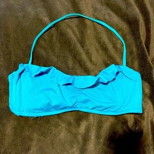 Turquoise ruffle top bikini